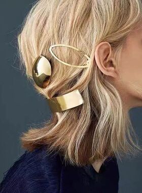 2024 New ndy Design Geometric Glossy Gold Silver Color Metal