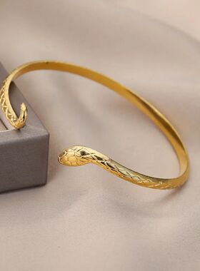 Snake Bangle Bracelet For Women Stainless Steel Opening Gold