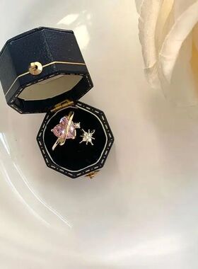 Korean New Exquisite Lovely Pink Love Opening Ring Fashion T