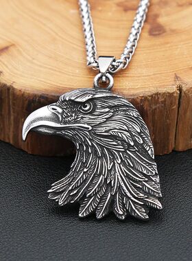 Fashion Vintage Stainless Steel Eagle Pendant Necklace For M