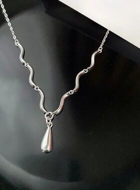 Adjustable Water Droplet Necklace, Hypoallergenic Irregular