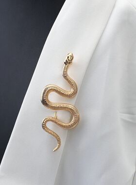 Unique Design Gold Color Snake Brooches Women Men Lady Luxur