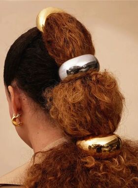 Vintage Metal Large Fashion Hammered Arch  Rhodium Hairband