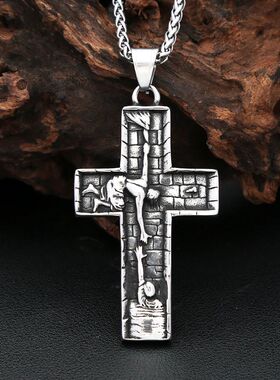 Vintage Punk  Savior Cross Pendant Necklaces For Men Women S