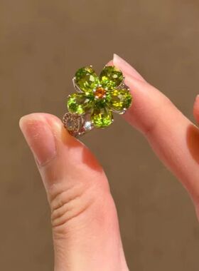New ndy Exquisite Green Zircon Flower Rings for Women Girls