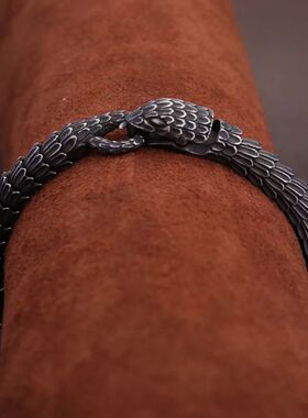 Gothic Vintage Viking Black Snake Chain Bracelet For Men Wom