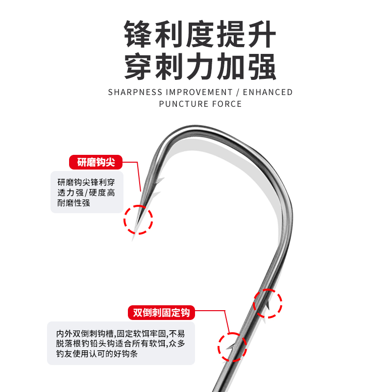 路亚根钓钩微物铅头钩三倍加强细钩条卷T尾软虫蛋蛋勾鲈鳜鱼翘嘴 - 图2