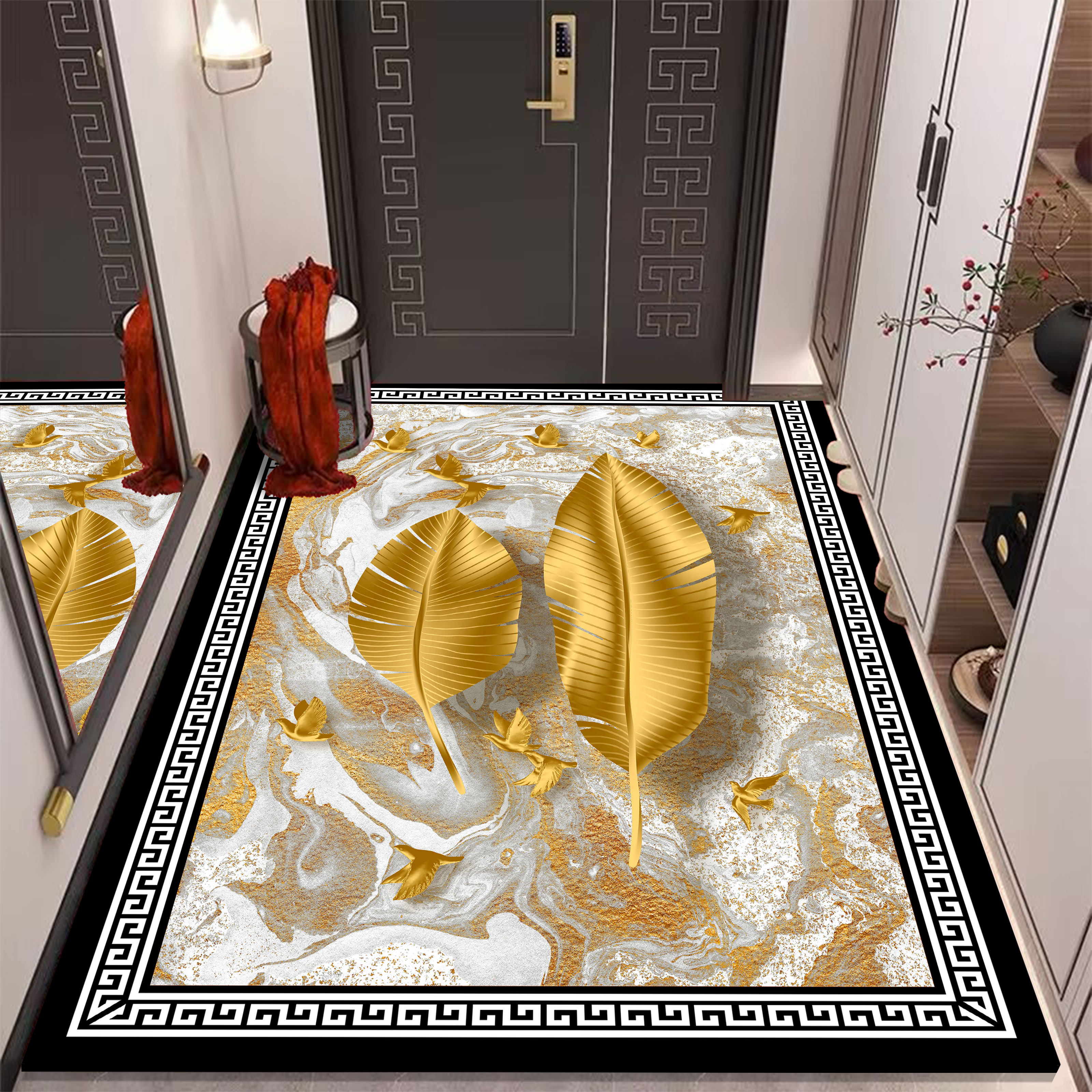 中式高级硅藻泥入户门地垫加厚耐脏免洗脚垫中国风玄关进门客厅毯,淘宝优惠券,粉丝福利购,淘宝优惠卷