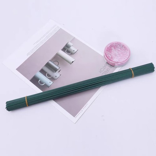 缠花杆丝网花花杆手工diy假花包胶花杆钩针花扭扭棒花花茎绿铁丝 - 图2