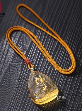 古法琉璃莲花生大士佛牌吊坠