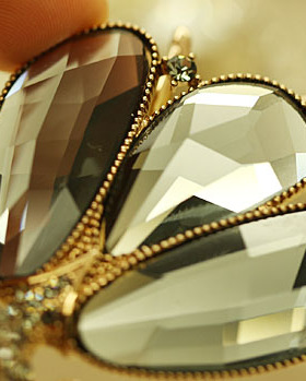 玻璃合成水晶女长毛衣链