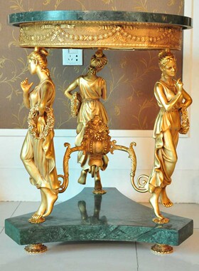 欧式风黄铜茶几别墅客厅桌子