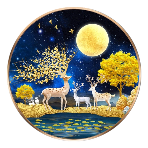 Полная бриллиантная круговая живопись по картине кросс -вышивка 2022 Новая гостиная Новая гостиная слегка атмосферное олене