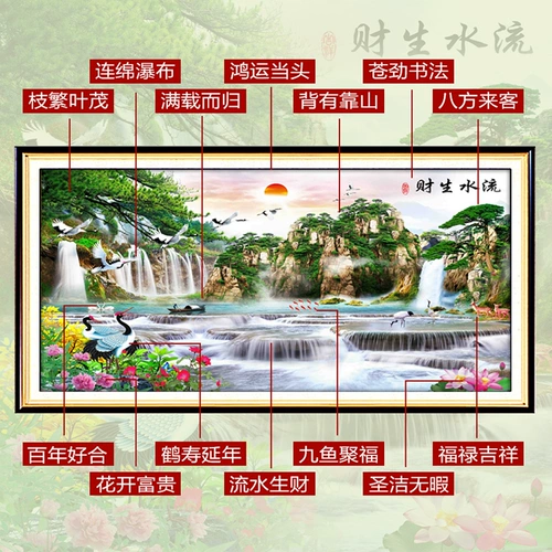 2021 Новая живопись с бриллиантами, полная бриллиантов, гостиная вода, богатство, вышитая бриллиантовая пейзажа Пейзаж 5D Diamond Embroidery