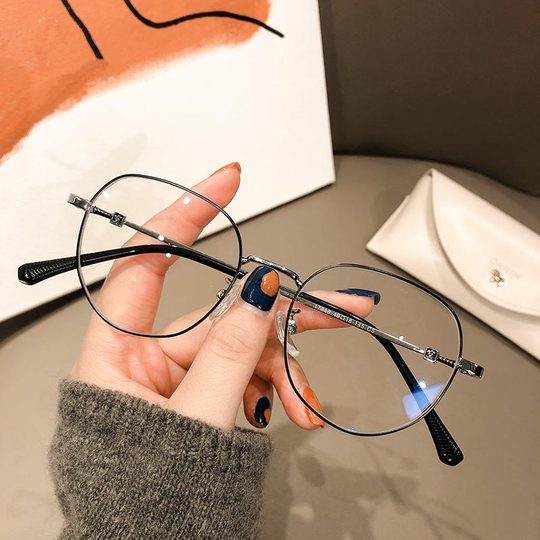 小红书复古金属近视眼镜女多边形眼镜框网红款素颜男韩版潮眼睛架