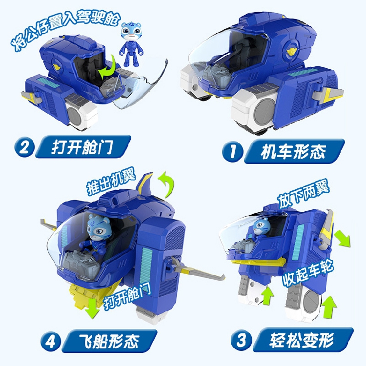 宇宙护卫队2变形玩具车儿童玩偶公仔流星风暴闪电机车彩虹全套装 - 图2