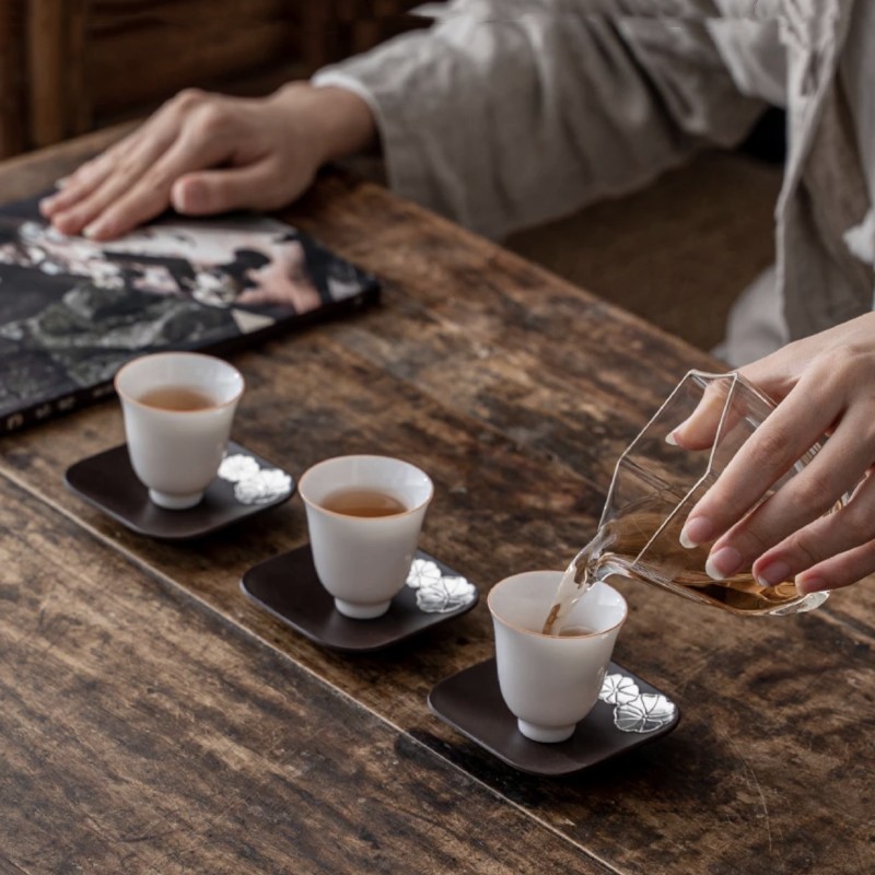 电木茶杯垫防烫茶杯托办公室隔热垫茶道杯垫高档功夫茶具配件套装