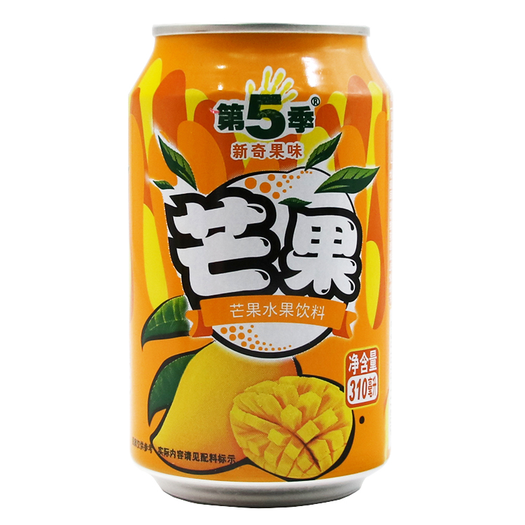 健力宝第五季芒果汁饮料易拉罐水果味怀旧水饮料310ml*24瓶包邮-图0