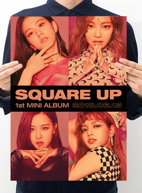 blackpink复古海报装饰画