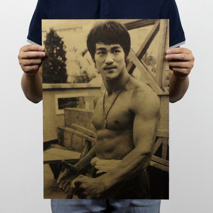 李小龙海报合集复古牛皮纸怀旧卧室装饰挂画励志明星bruce lee - 图3