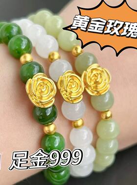 【假一赔十】足金999黄金玫瑰花