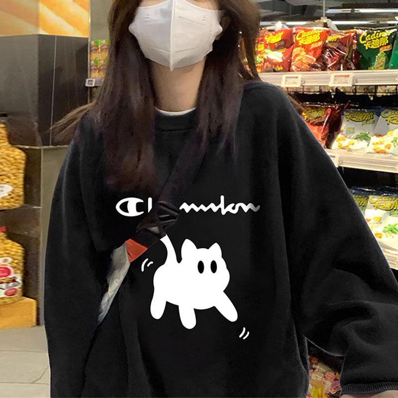【尺码可任选】chic超好看卡通猫咪卫衣女