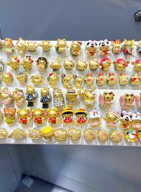 足金999谷子手串配件三丽鸥明星硬金手串吊坠维尼小新小猪金谷子