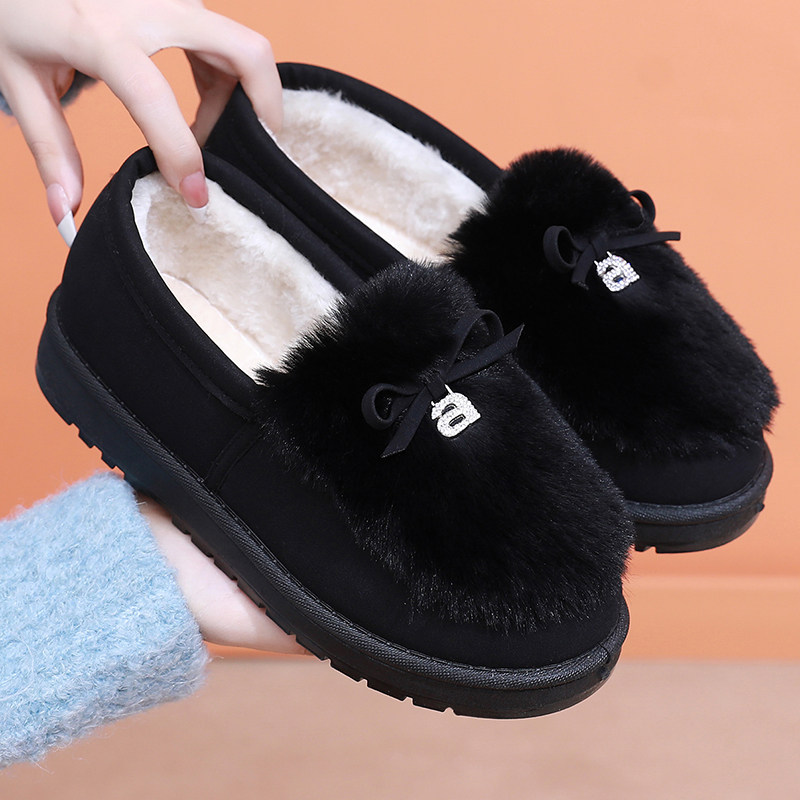 2024冬季加绒加厚女士棉靴老北京布鞋懒人一脚蹬舒适百搭妈妈棉鞋,淘宝优惠券,粉丝福利购,淘宝优惠卷
