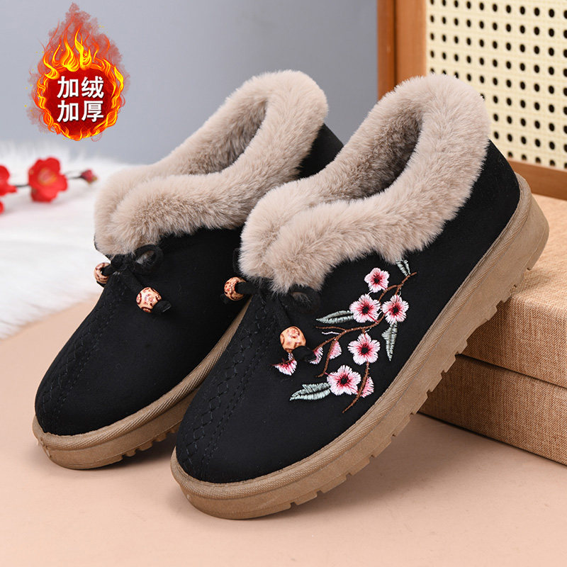 冬季加绒加厚保暖中老年妈妈鞋老北京布鞋女棉鞋平底防滑奶奶棉靴,淘宝优惠券,粉丝福利购,淘宝优惠卷
