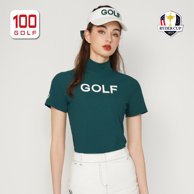 RyderCup莱德杯高尔夫服装女夏季全新短袖轻薄弹力立领女士T恤 - 图0