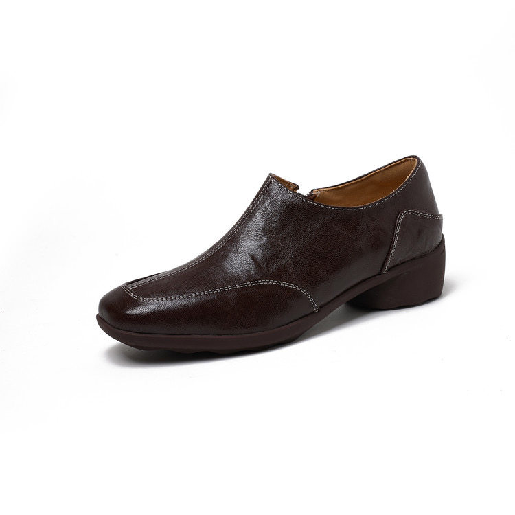 羊皮中跟方头单鞋女2026新款真皮复古软皮软底女鞋中跟深口奶奶鞋,淘宝优惠券,粉丝福利购,淘宝优惠卷