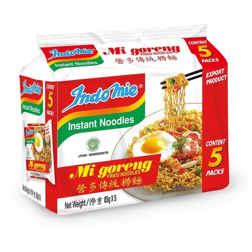 港版印尼Indomie营多捞面5连包 传统正宗捞面方便面拌面汤面泡面 - 图0
