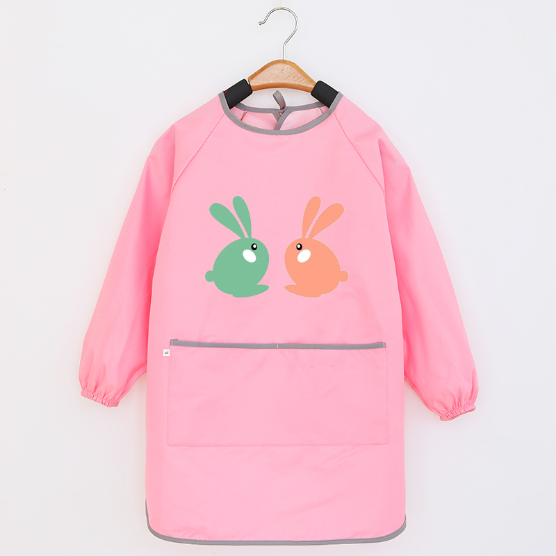 Cute children's long-sleeved baby eating bib art