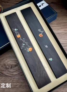 银丝螺钿镶嵌书房镇纸紫光檀