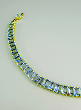 时尚流行华丽夸张可调整尺寸彩色小方糖玻璃水晶女士手链 260322