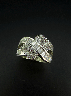 女微镶锆石华丽夸张百搭戒指指环