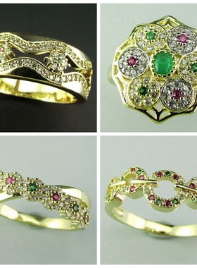 时尚流行微镶锆石夸张女士戒指