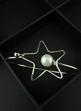 简约女水钻锆石仿珍珠手镯手链