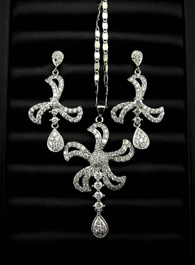 时尚流行饰品防过敏银针微镶锆石