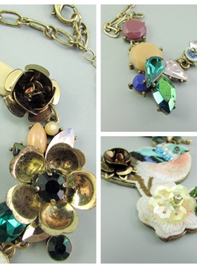 清货外贸原单复古做旧毛衣链首饰