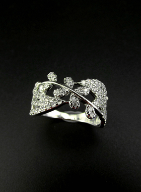 女微镶锆石华丽夸张戒指指环