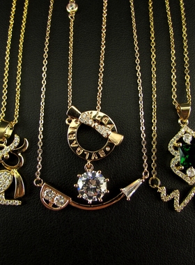 时尚流行首饰锆石珍珠女锁骨链