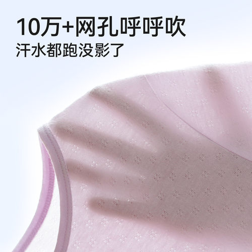 红豆儿童睡衣纯棉长袖春夏新款网眼家居服套装男女童全棉空调服薄 - 图1