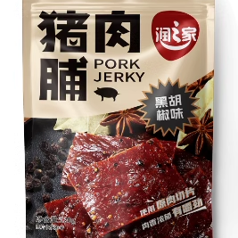 润之家 香辣原味猪肉脯干60g即食熟食PORK JERKY办公活动零食包邮 - 图0