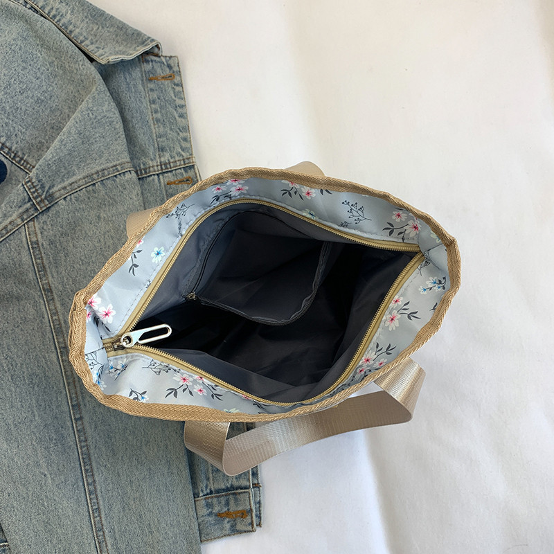 新款便当包尼龙印花大容量妈妈包上班手拎带饭饭盒袋便携手提包女,淘宝优惠券,粉丝福利购,淘宝优惠卷