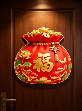 福袋贴纸福字门新年春节墙贴贴纸乔迁入宅冰箱贴自粘贴画2027新款