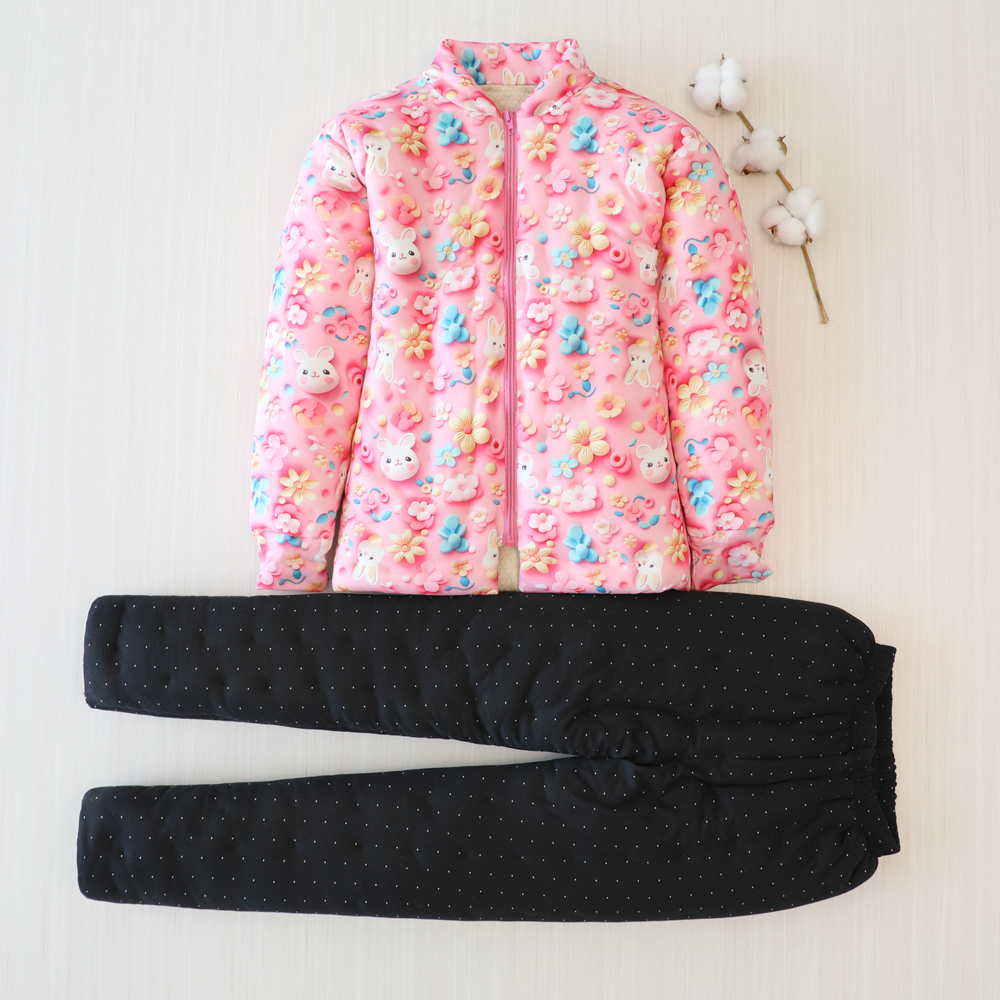 天然棉花手工棉衣套装儿童冬小学生男女保暖棉服大童棉裤加厚棉袄,淘宝优惠券,粉丝福利购,淘宝优惠卷