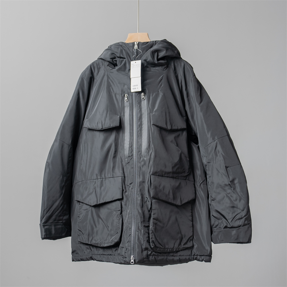 男女冬季高性能复合宽松连帽外套白山机能多口袋工装羽绒服442563 - 图2