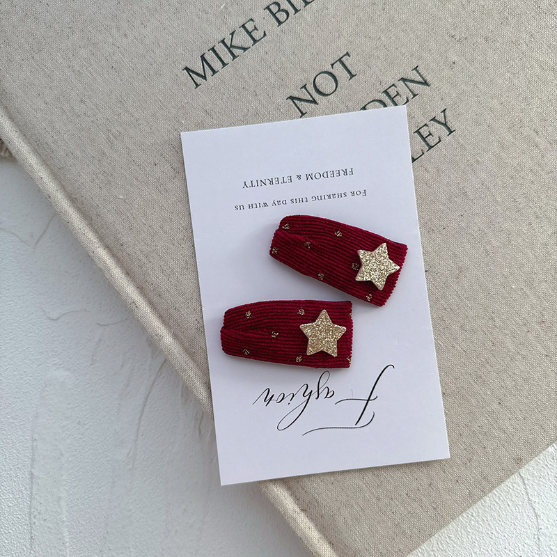 Little Ran儿童新年可爱刺绣发夹女童刘海碎发bb夹侧边宝宝发卡,淘宝优惠券,粉丝福利购,淘宝优惠卷