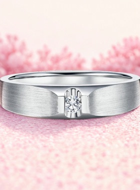 精工定制莫桑钻镀铂金男士婚戒